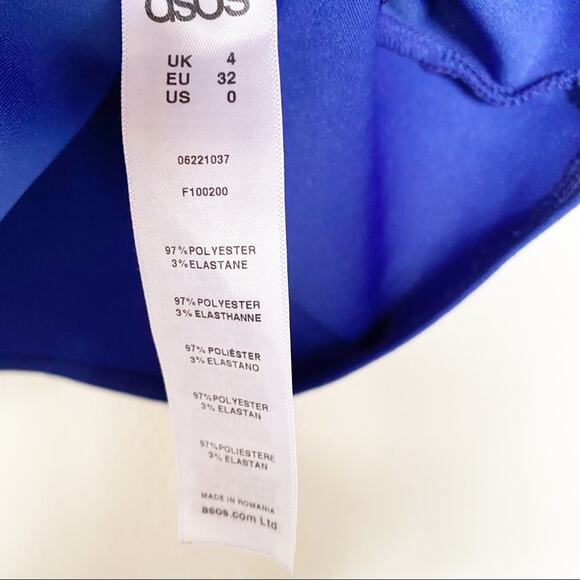 ASOS Blue Off the Shoulder Bell Sleeve Dress Size 0 - Picture 4 of 6